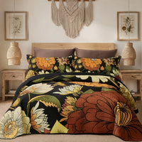 Black Boho Floral
