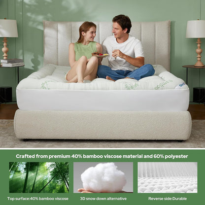 ✨ Thicken Bedding Fitted Sheet, Fluffy Pillow Top Pad,Cooling Comfortable Mattress Cover