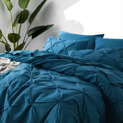 7PCS King Size Pintuck Comforter Set | Bedsure Cloud Soft Hotel Quality All Season Bedding