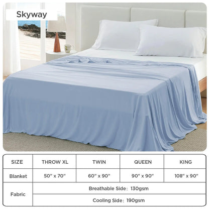 Cooling Blanket for Hot Sleepers- Lightweight Sheet,Breathable Oversized Reversible Design, Rayon Derived from Bamboo