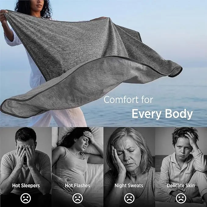 Cooling Blanket for Hot Sleepers- Lightweight Sheet,Breathable Oversized Reversible Design, Rayon Derived from Bamboo