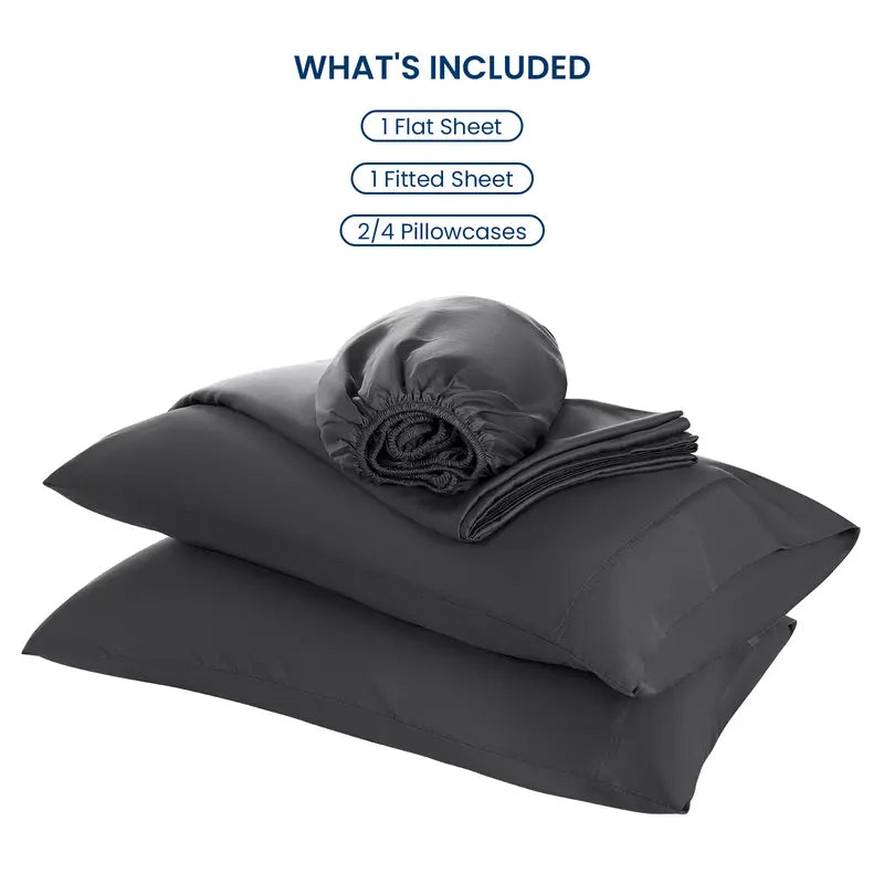 Bamboo Sheets Set 6 Pc,Cooling Breathable & Hotel Luxury Super Silky Soft, 16'' Deep Pocket.