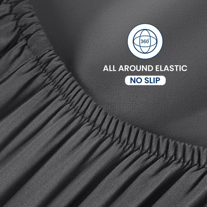 Bamboo Sheets Set 6 Pc,Cooling Breathable & Hotel Luxury Super Silky Soft, 16'' Deep Pocket.