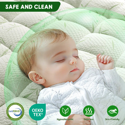 Extra Thick Mattress Topper, Bamboo Cooling Mattress Pad, Down Alternative Fill with 8-21" Deep Pocket